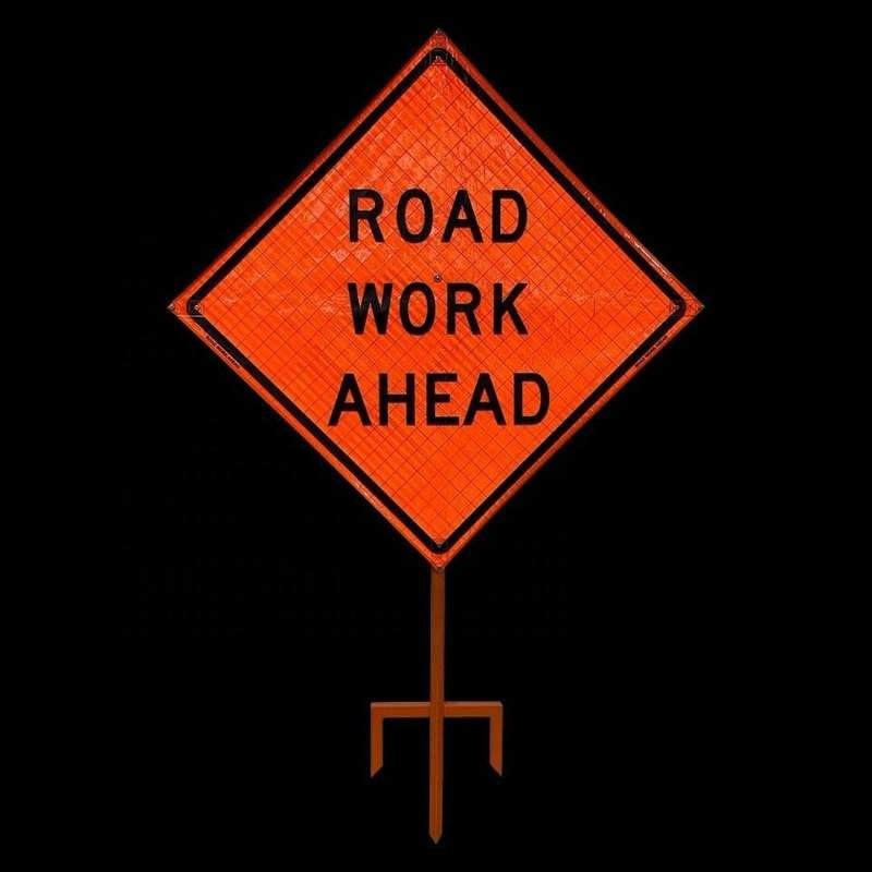 In-Ground Roll-Up Sign Stand for Temporary Traffic Control — product detail