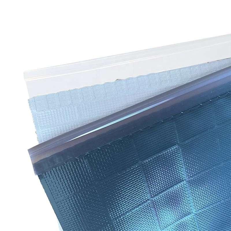 Attachment edge and backing of the flexible tail lift flag