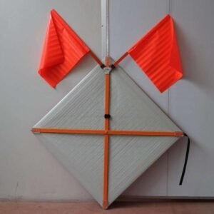 BE PREPARED TO STOP Reflective Roll-Up Sign with Flags and Stand — product detail