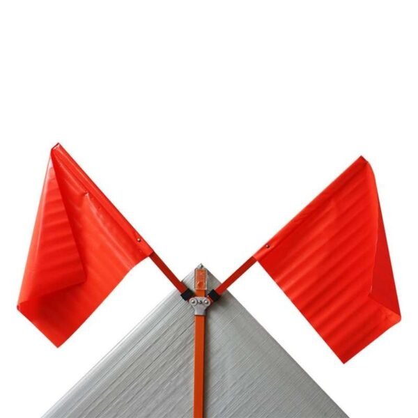 BE PREPARED TO STOP Reflective Roll-Up Sign with Flags and Stand — product detail