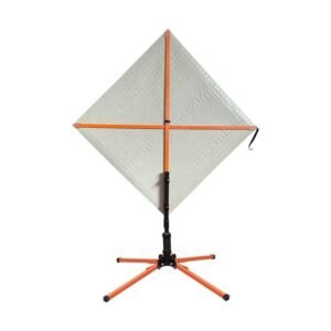 Rear cross supports and folding base of flagger symbol sign