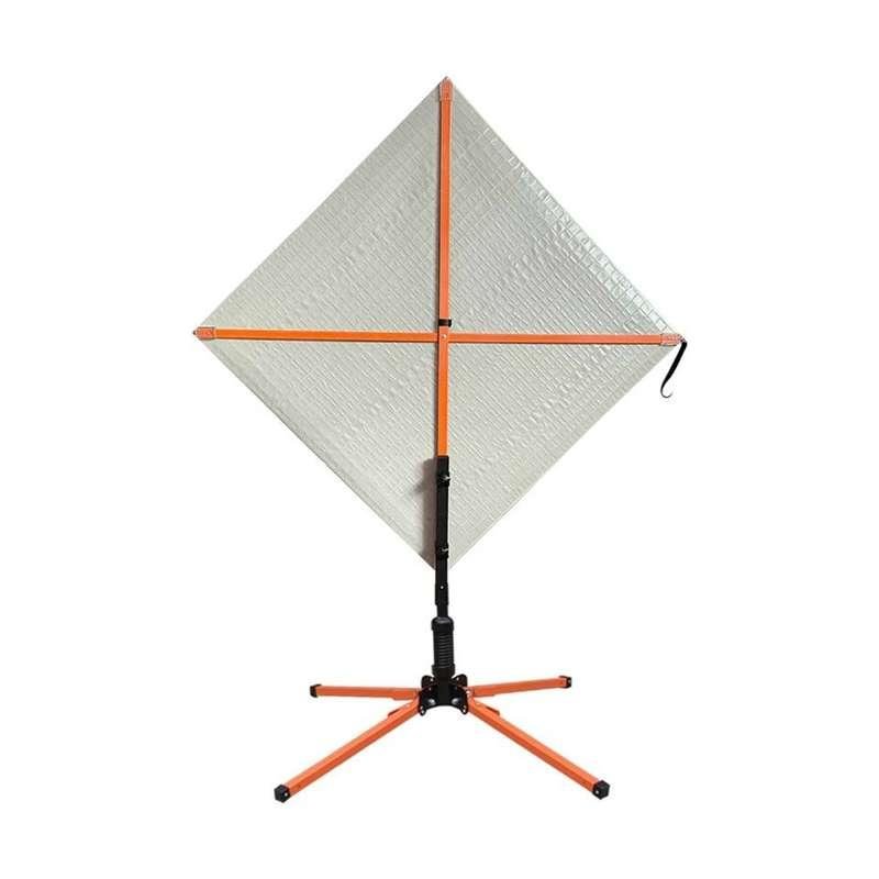 Rear cross supports and folding base of flagger symbol sign