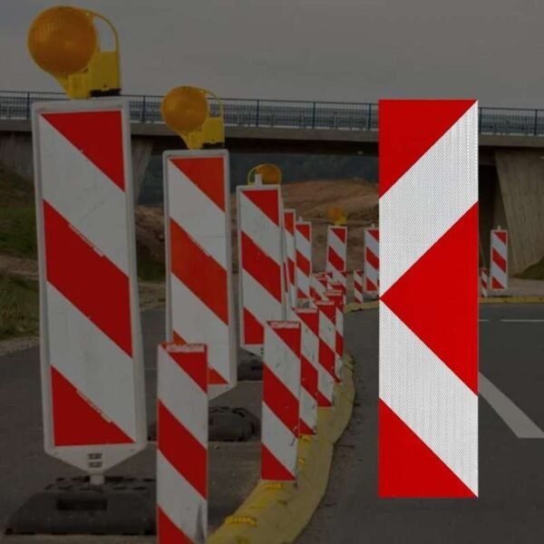 100 × 25 cm Red and White Reflective Delineator Stickers — product detail