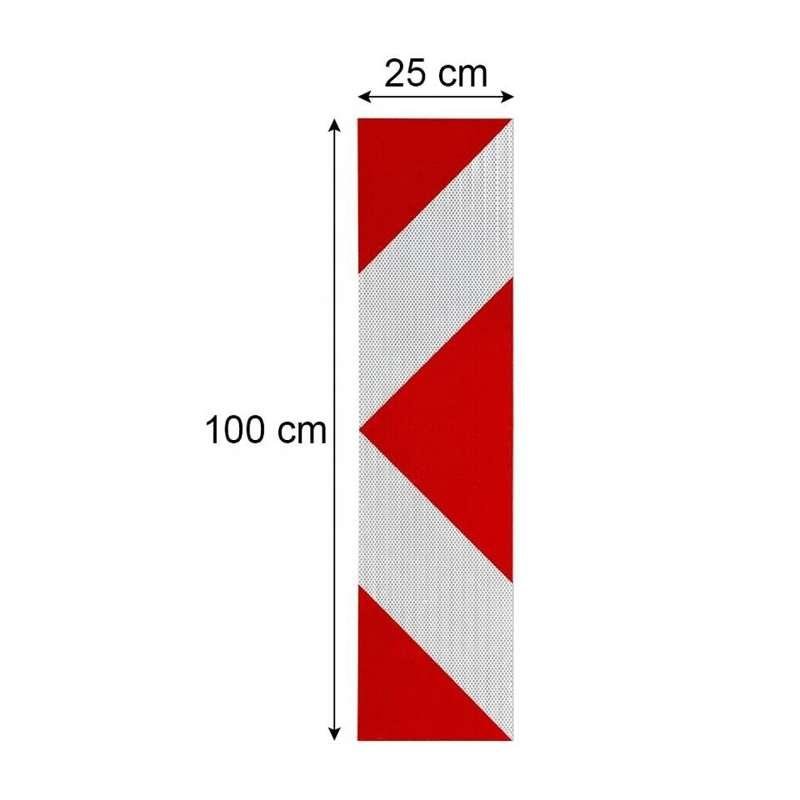 Delineator sticker dimension diagram showing 100 cm height and 25 cm width