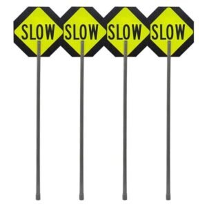 450 mm Reflective STOP/SLOW Sign with Aluminium Handle — product detail