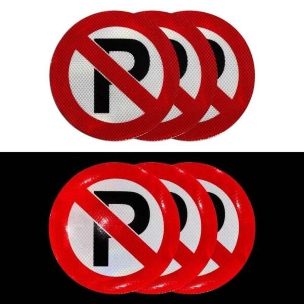 No Parking stickers in ordinary and illuminated viewing conditions