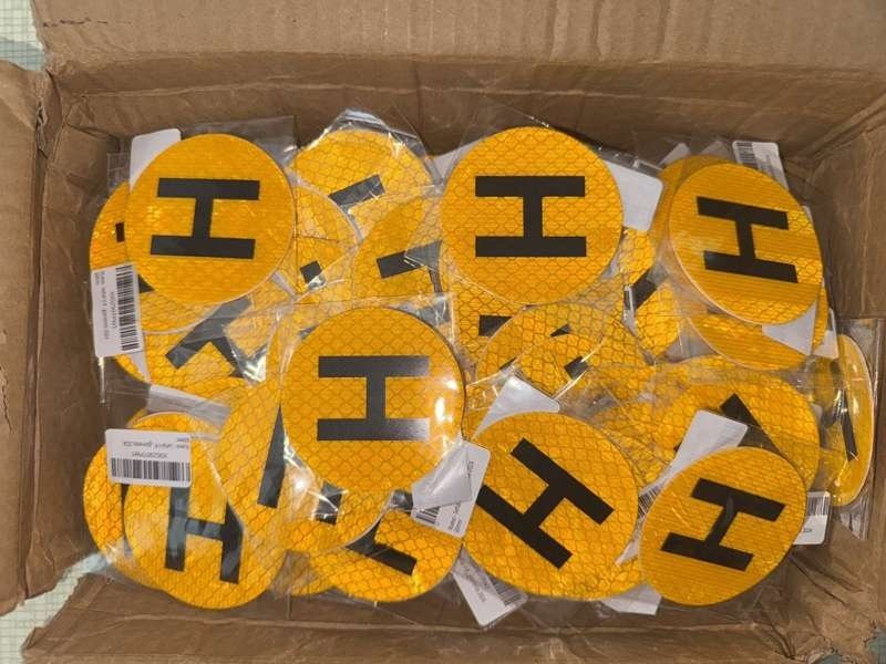 Round Yellow Reflective H Stickers — product detail