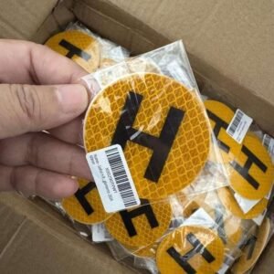 Individually packed yellow reflective H stickers