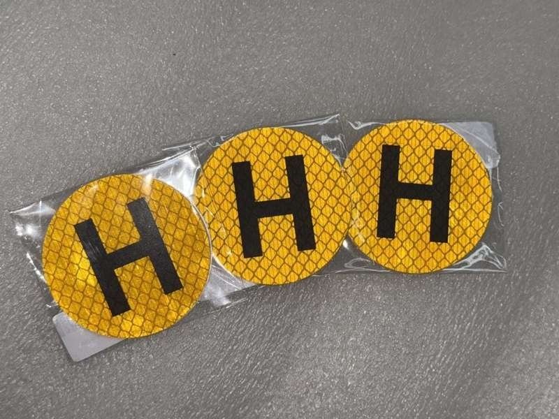 Round Yellow Reflective H Stickers — product detail