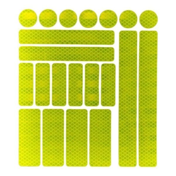 Reflective decal sheet with circles and rectangular strips