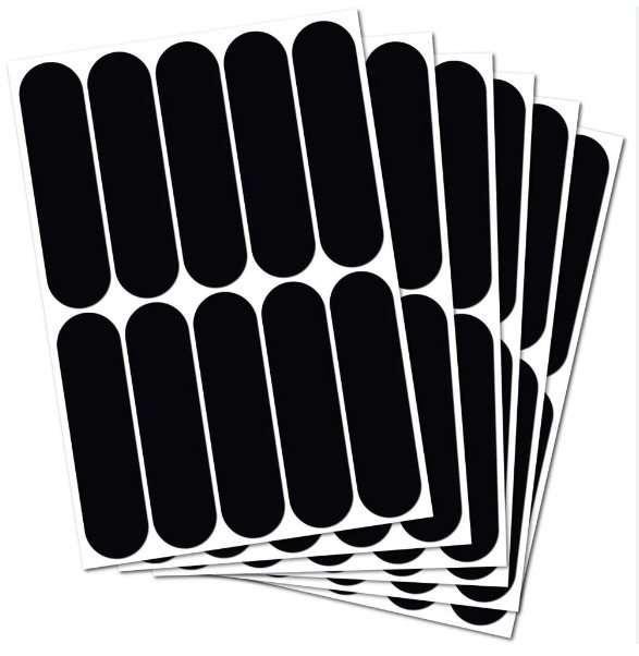 Black rounded reflective strip decal sheets
