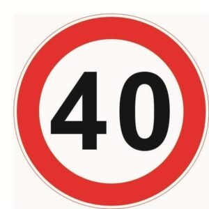 Round speed limit 40 sign face
