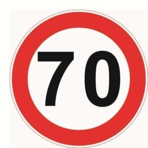 Circular speed limit 70 sign artwork