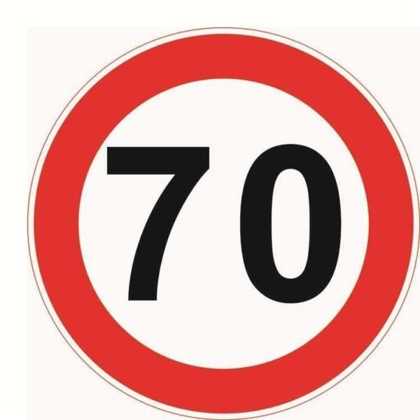 Circular speed limit 70 sign artwork