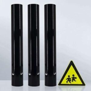 Black sign-making film rolls with an illustrated warning-sign graphic