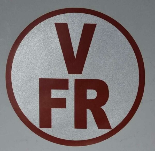 V-FR truss identification sign with fine reflective surface