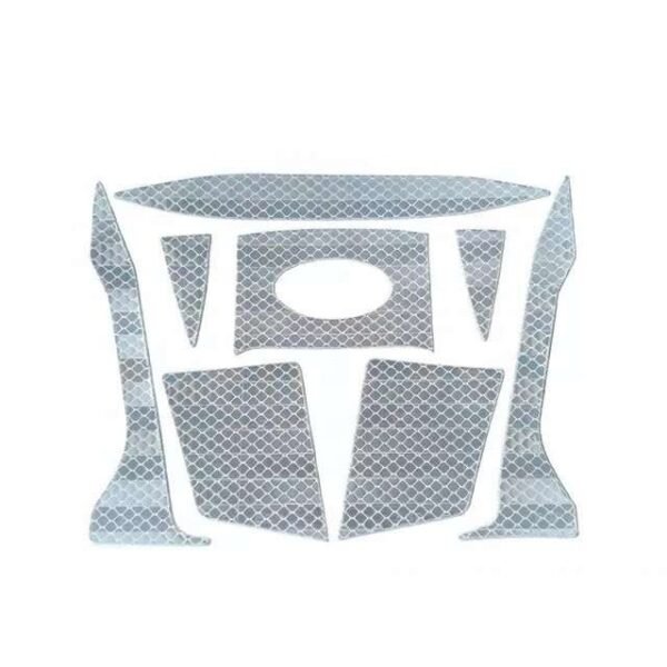 Reflective sticker shaped decal layout