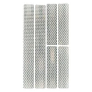 White reflective six-strip sticker sheet