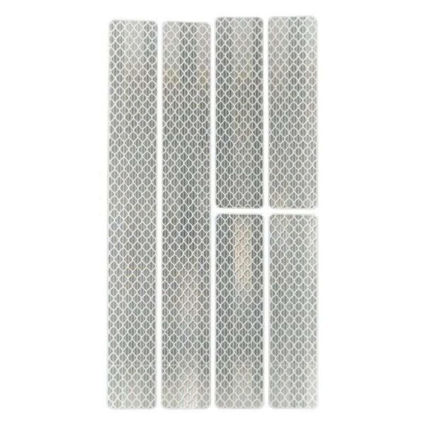 White reflective six-strip sticker sheet