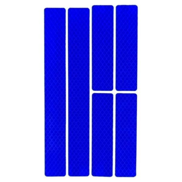 Reflective sticker blue six-strip sheet