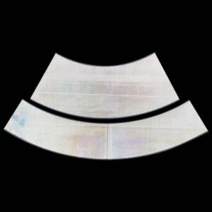 Pair of formed white reflective traffic cone sleeves