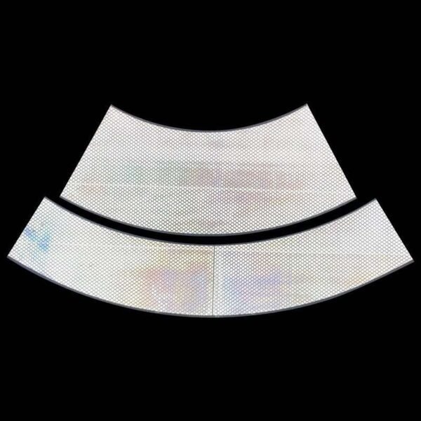 Pair of formed white reflective traffic cone sleeves