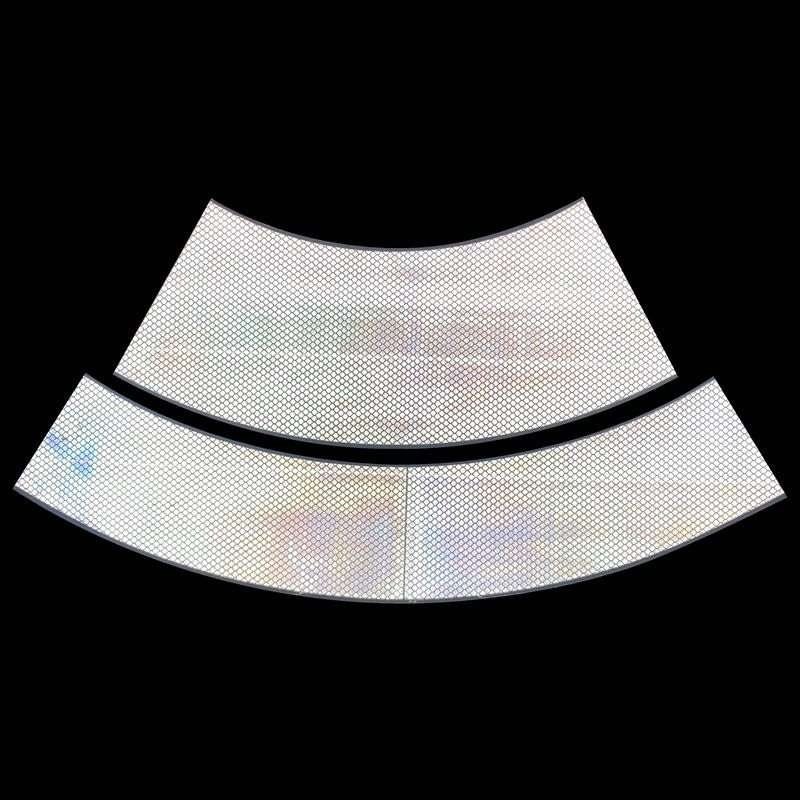 Pair of formed white reflective traffic cone sleeves