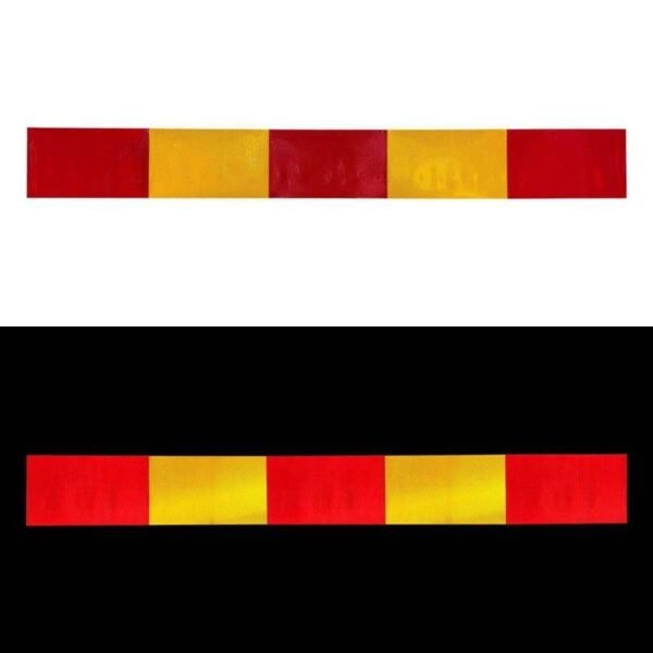 Red and yellow reflective strip lighting comparison