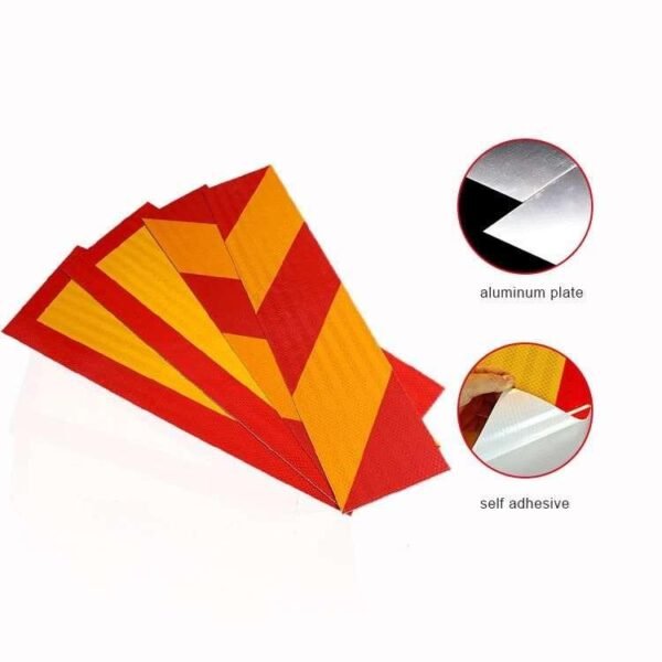 Rear marker range illustration showing aluminum plate and self-adhesive film options