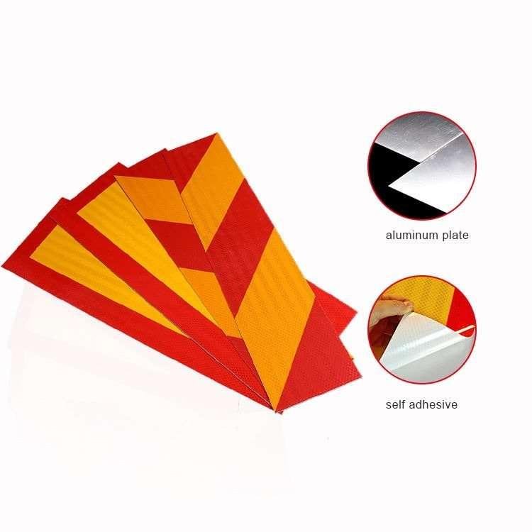 Rear marker range illustration showing aluminum plate and self-adhesive film options