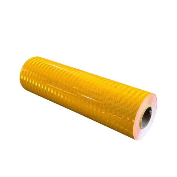 Horizontal yellow acrylic reflective sheeting roll