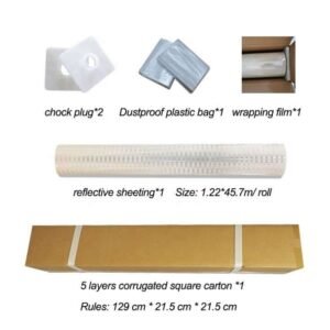 White reflective PVC roll packaging components and carton reference
