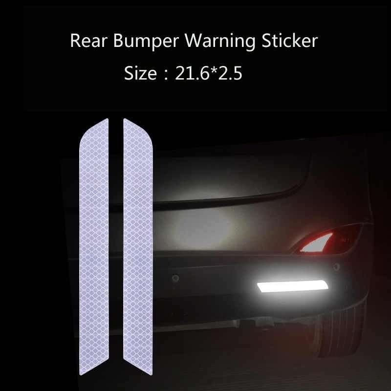 Paired reflective bumper strip placement reference