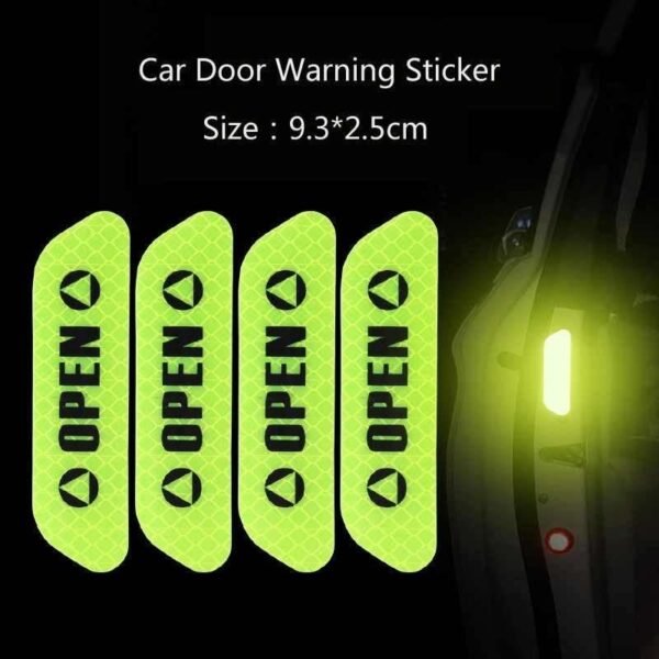 OPEN reflective door-edge sticker option and placement reference