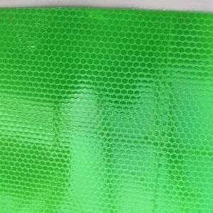 Green reflective PVC honeycomb surface detail