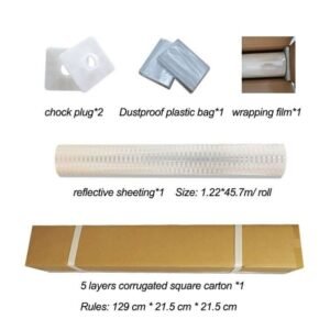 Packing components for white prismatic reflective sheeting