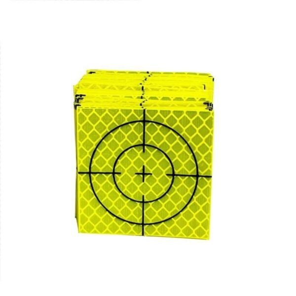 Stack of yellow crosshair reflective survey targets