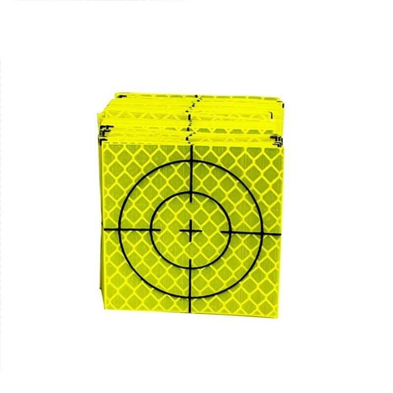 Stack of yellow crosshair reflective survey targets