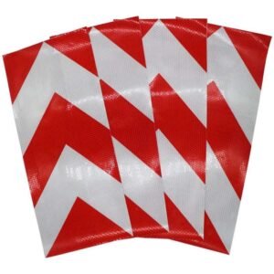Red and white reflective chevron marking panels