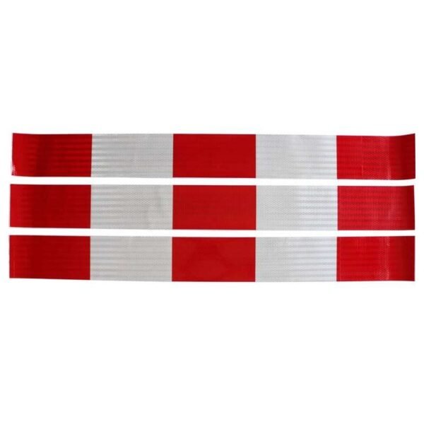 Three complete reflective strip layouts on a white background