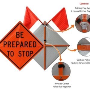 Road Work Ahead Reflective Roll-Up Traffic Sign — product detail
