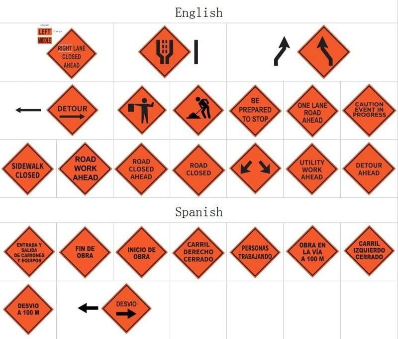Road Work Ahead Reflective Roll-Up Traffic Sign — product detail