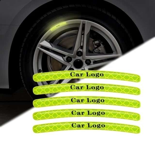 Curved rim decals with placeholder text showing a custom-printing option