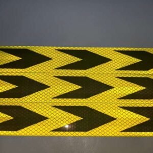Fluorescent Yellow-Green Black Arrow Reflective Marking Strips — product detail