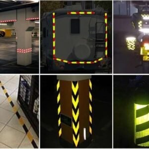 Fluorescent Yellow-Green Black Arrow Reflective Marking Strips — product detail