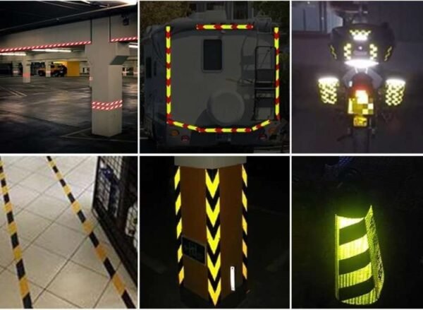 Reflective marking placement references on vehicles posts and barriers