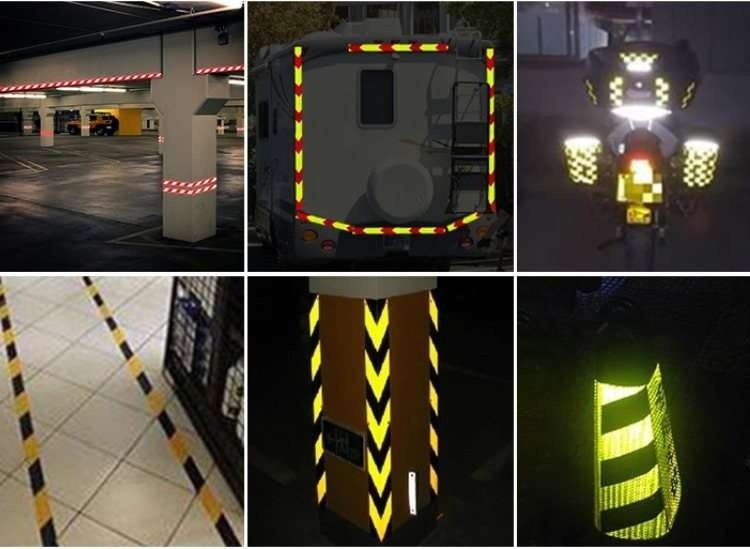 Fluorescent Yellow-Green Black Arrow Reflective Marking Strips — product detail