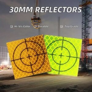 Illustration of 30 mm reflective crosshair targets for construction surveying