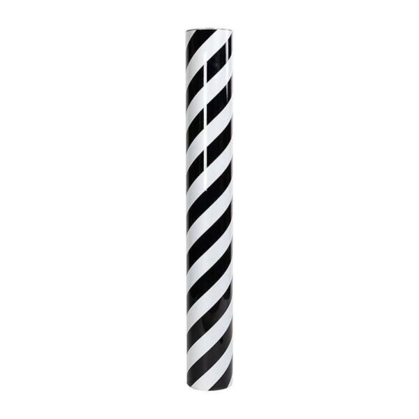 Black and white diagonal stripe reflective PET sheeting