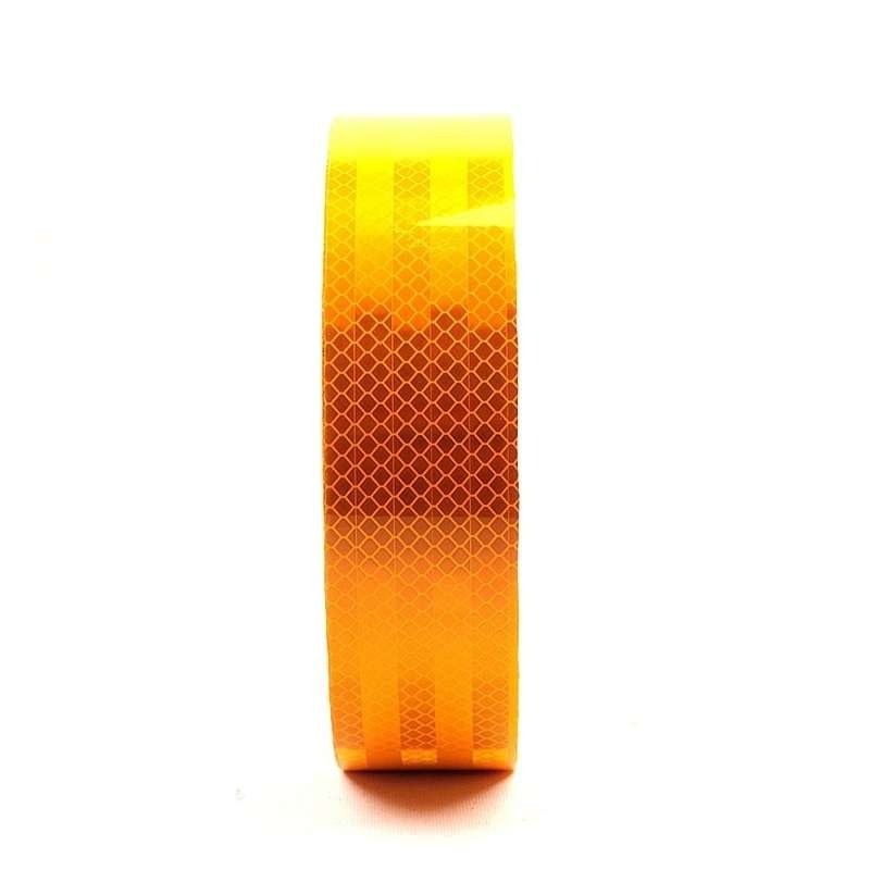 Yellow honeycomb reflective tape front view